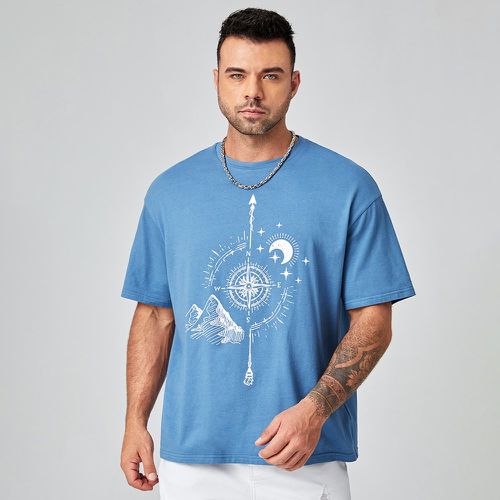 T-shirt à imprimé lune et compas - SHEIN - Modalova