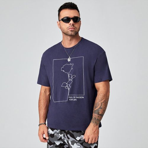 Homme T-shirt à imprimé floral - SHEIN - Modalova