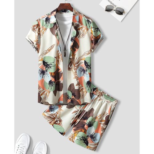 Chemise aléatoire à imprimé tropical & Short à cordon (sans t-shirt) - SHEIN - Modalova