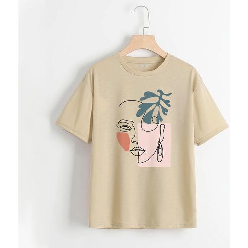 T-shirt à motif figure abstraite - SHEIN - Modalova