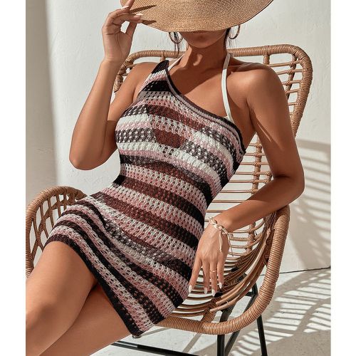 Robe de plage à blocs de couleurs asymétrique sans bikini - SHEIN - Modalova