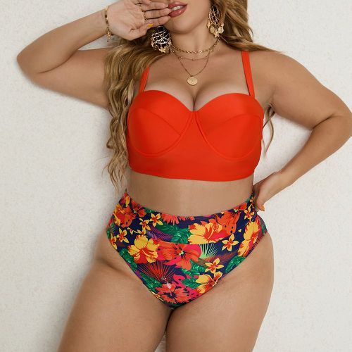 Bikini à imprimé tropical push-up taille haute - SHEIN - Modalova