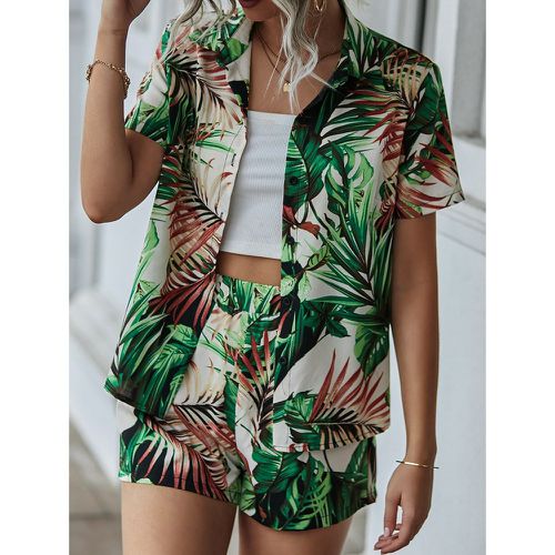 Short & Blouse à imprimé tropical - SHEIN - Modalova