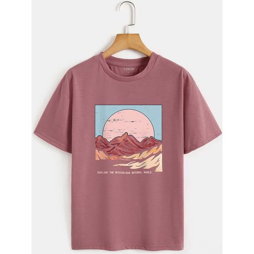 T-shirt montagne et graphique de slogan - SHEIN - Modalova