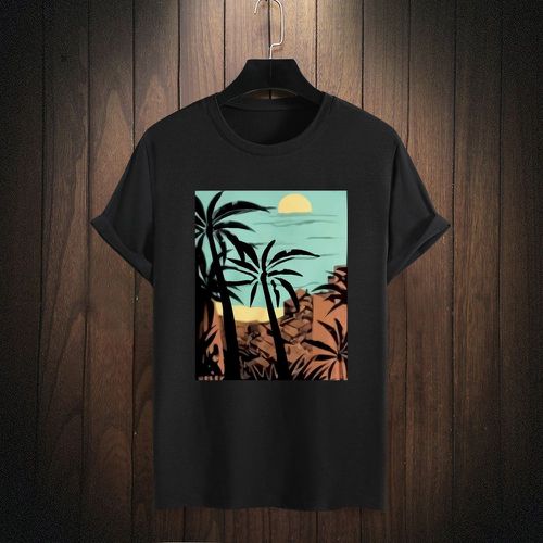 Homme T-shirt à imprimé palmier - SHEIN - Modalova