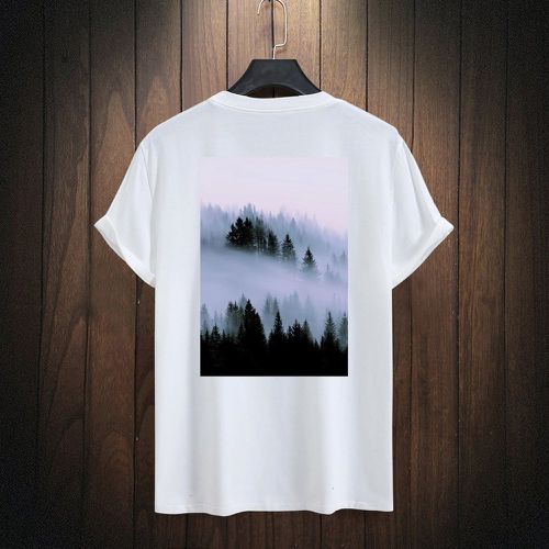 Homme T-shirt à imprimé forêt - SHEIN - Modalova