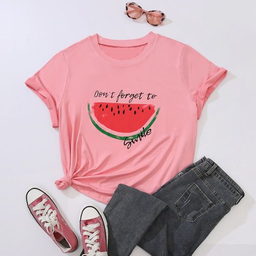 T-shirt pastèque & à motif slogan - SHEIN - Modalova