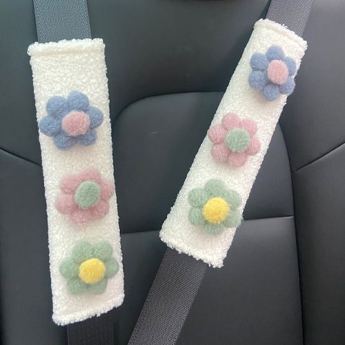 Pièces Coussin de ceinture de siège de voiture à fleur - SHEIN - Modalova