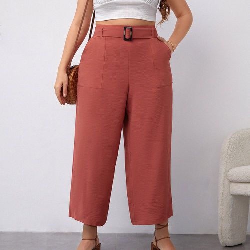 Pantalon ample taille haute à boucle ceinturé - SHEIN - Modalova