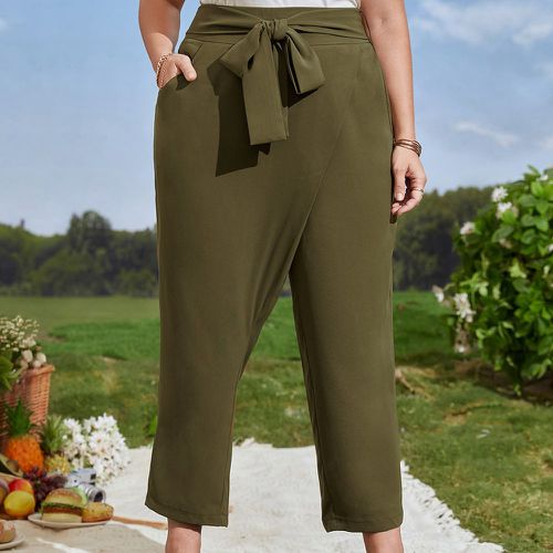 Pantalon trapèze taille haute ceinturé - SHEIN - Modalova