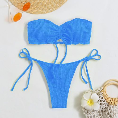 Bikini bandeau avec nœud - SHEIN - Modalova