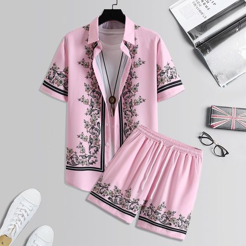 Chemise à rayures à imprimé floral & Short à cordon(sans t-shirt) - SHEIN - Modalova
