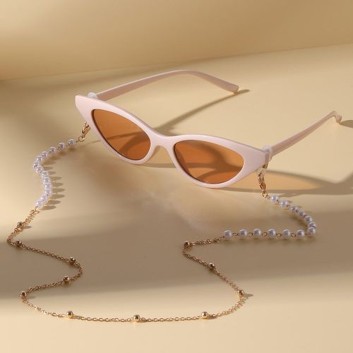 Lunettes de mode yeux de chat avec chaîne de lunettes - SHEIN - Modalova