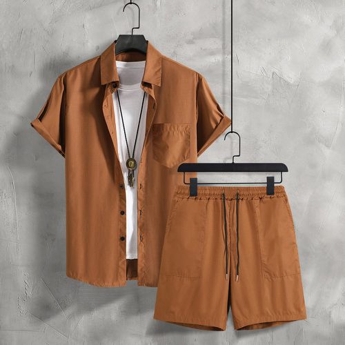 Chemise patch à poche & Short à cordon (sans t-shirt) - SHEIN - Modalova