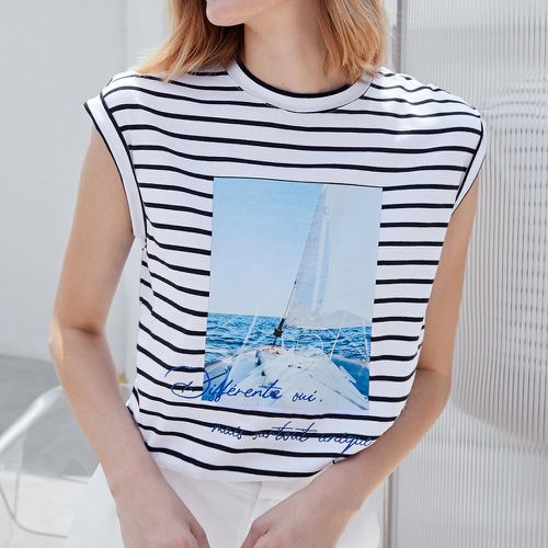 T-shirt à imprimé manches chauve-souris - SHEIN - Modalova