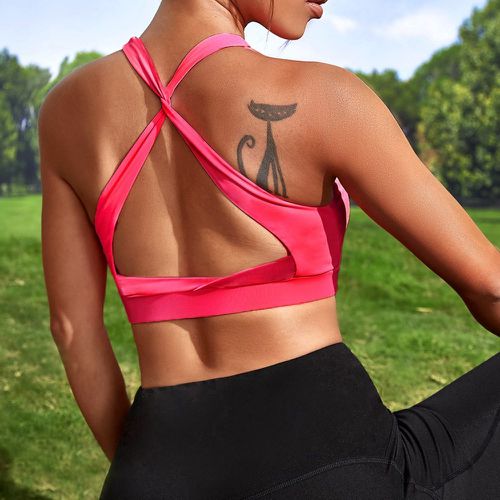 Brassière de sport soutien élevé croisé dos-nu - SHEIN - Modalova