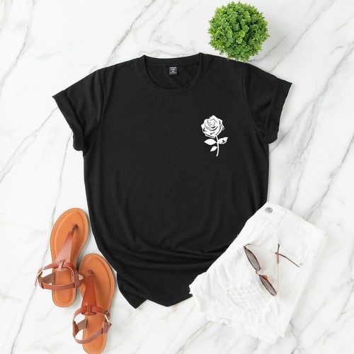 T-shirt avec imprimé fleur - SHEIN - Modalova