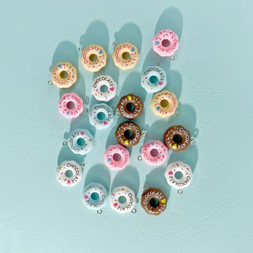 Pièces Pendentif DIY aléatoire à lettres donut design - SHEIN - Modalova