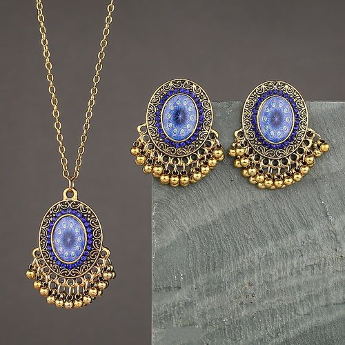 Pièces Set de bijoux boule ronde à franges Jhumka - SHEIN - Modalova