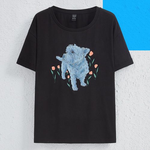 T-shirt fleuri à imprimé animal - SHEIN - Modalova