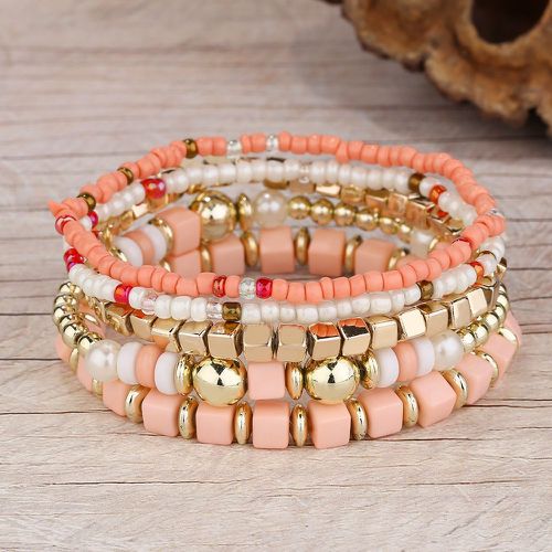 Pièces Bracelet perlé à blocs de couleurs - SHEIN - Modalova