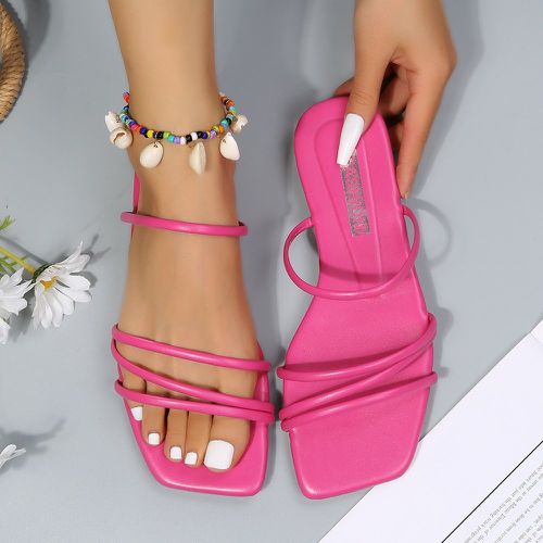 Sandales plates minimaliste à rayures - SHEIN - Modalova