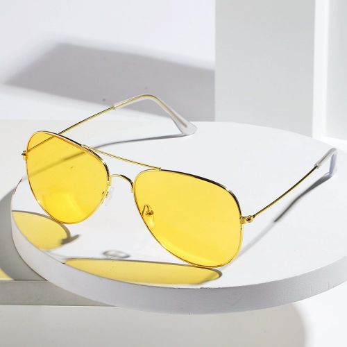 Pièce Lunettes de mode à double faisceau de style pilote rétros, style cowboy vintage des années 90 en métal. Convient pour les déplacements, le - SHEIN - Modalova
