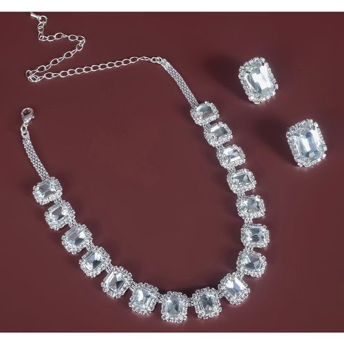 Pièces Set de bijoux rectangle avec strass - SHEIN - Modalova