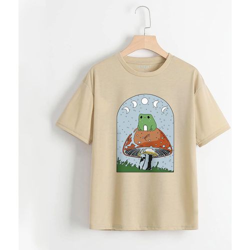 T-shirt champignon et à imprimé grenouille - SHEIN - Modalova