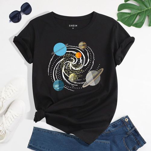 T-shirt à imprimé galaxie - SHEIN - Modalova