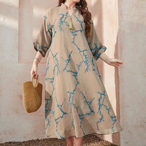 Robe tunique à imprimé graphique à franges - SHEIN - Modalova