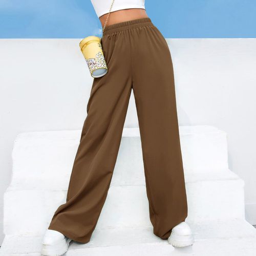 Pantalon ample taille haute unicolore - SHEIN - Modalova