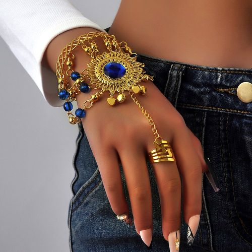 Bracelet à doigt à strass & à perles à breloque clochette - SHEIN - Modalova
