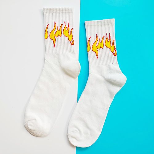Chaussettes à imprimé flamme - SHEIN - Modalova
