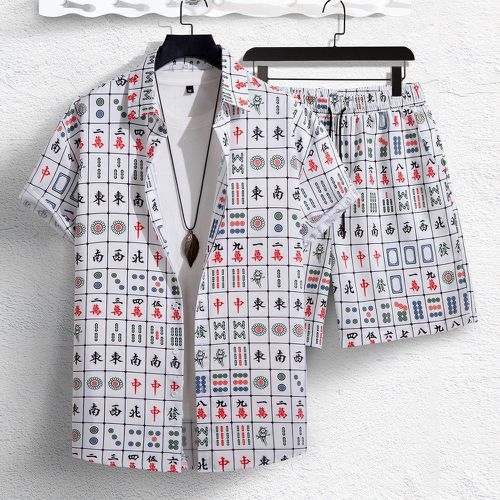 Aléatoire à motif mahjong Chemise & à cordon Short (sans t-shirt) - SHEIN - Modalova