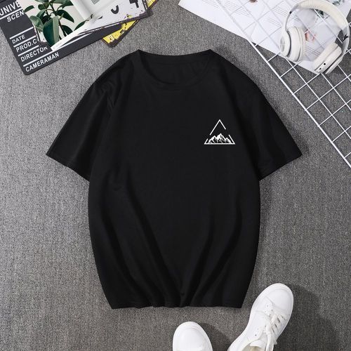 T-shirt géométrique & à imprimé montagne - SHEIN - Modalova