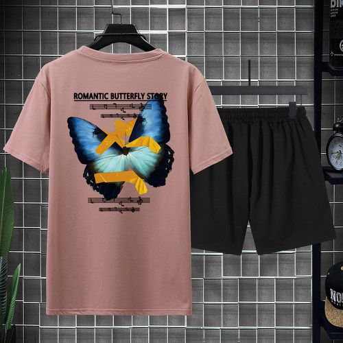 Short & T-shirt papillon et lettre - SHEIN - Modalova