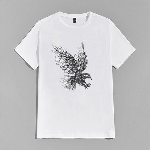 Homme T-shirt à imprimé aigle - SHEIN - Modalova