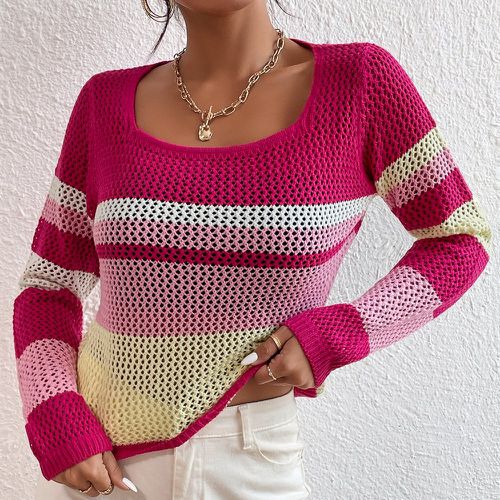 Pull à blocs de couleurs en tricot - SHEIN - Modalova