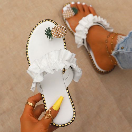 Sandales entre-doigt à détail d'ananas à volants - SHEIN - Modalova