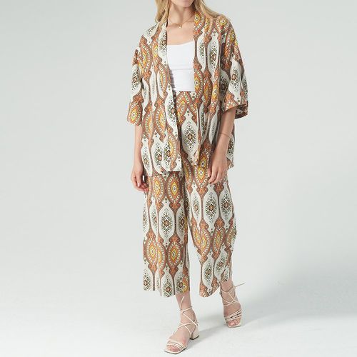 Kimono à imprimé avec Pantalon - SHEIN - Modalova