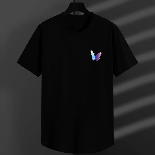 T-shirt réfléchissant à imprimé papillon - SHEIN - Modalova