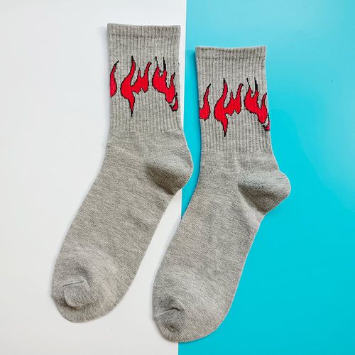 Homme Chaussettes flamme motif - SHEIN - Modalova