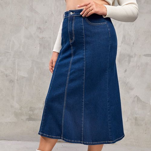 Jupe en jean taille haute zippé - SHEIN - Modalova