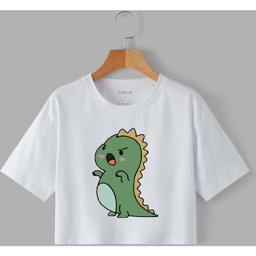 T-shirt court à imprimé dinosaure dessin animé - SHEIN - Modalova