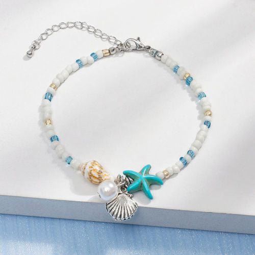 Bracelet perlé à breloque coquille étoile de mer & à détail conque - SHEIN - Modalova