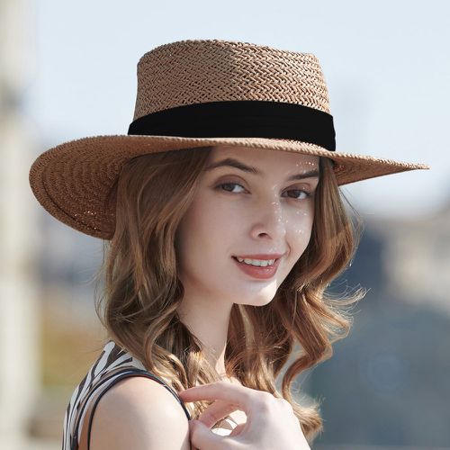 Chapeau de paille ruban - SHEIN - Modalova