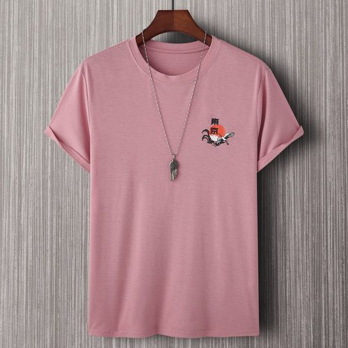T-shirt avec motif caractère japonais & à imprimé vague - SHEIN - Modalova