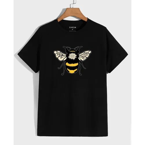 Homme T-shirt à imprimé abeille - SHEIN - Modalova
