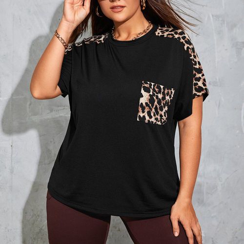 T-shirt à léopard à poche - SHEIN - Modalova